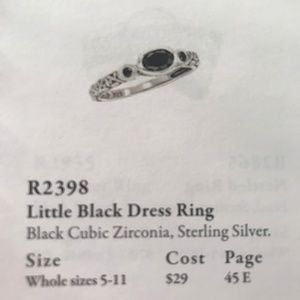 Silpada Little Black Dress Ring